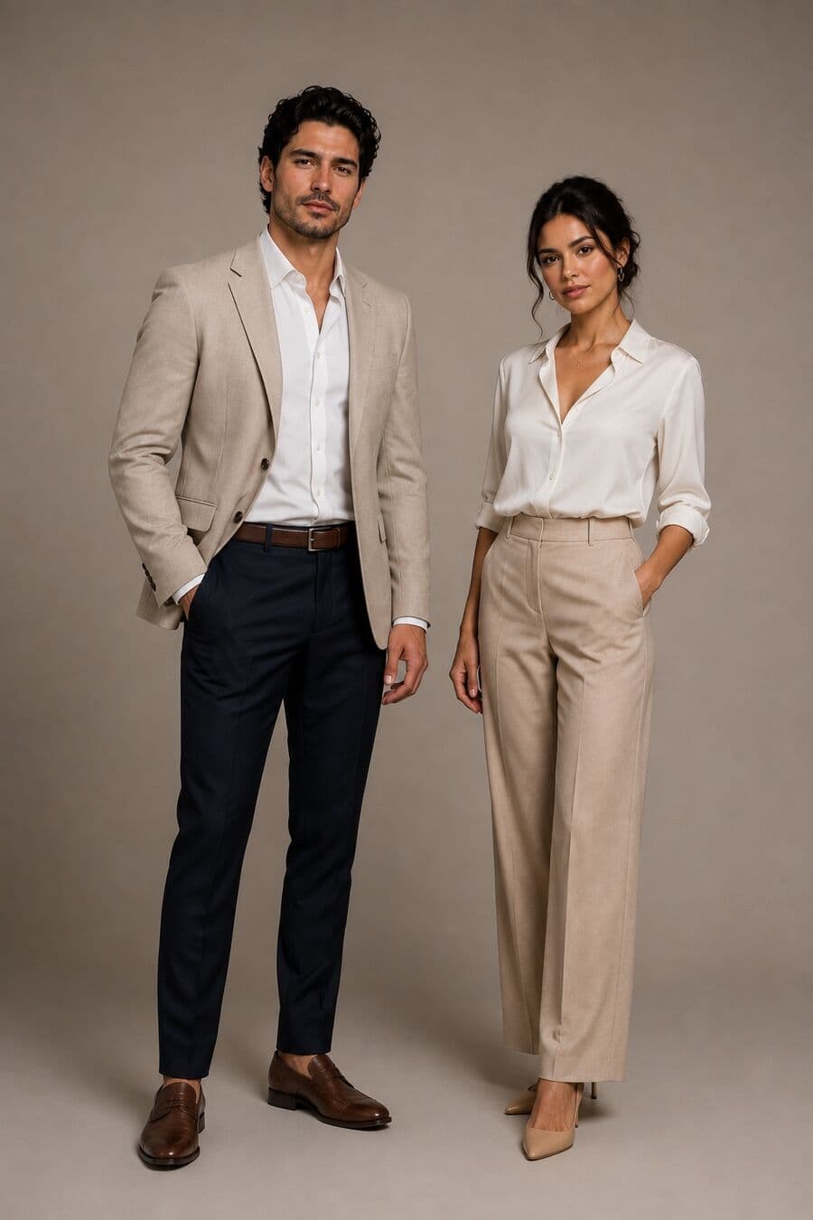Dress code Business casual: Saco desestructurado con pantalón de vestir, o blusa de seda con pantalón sastre. Sin corbata.